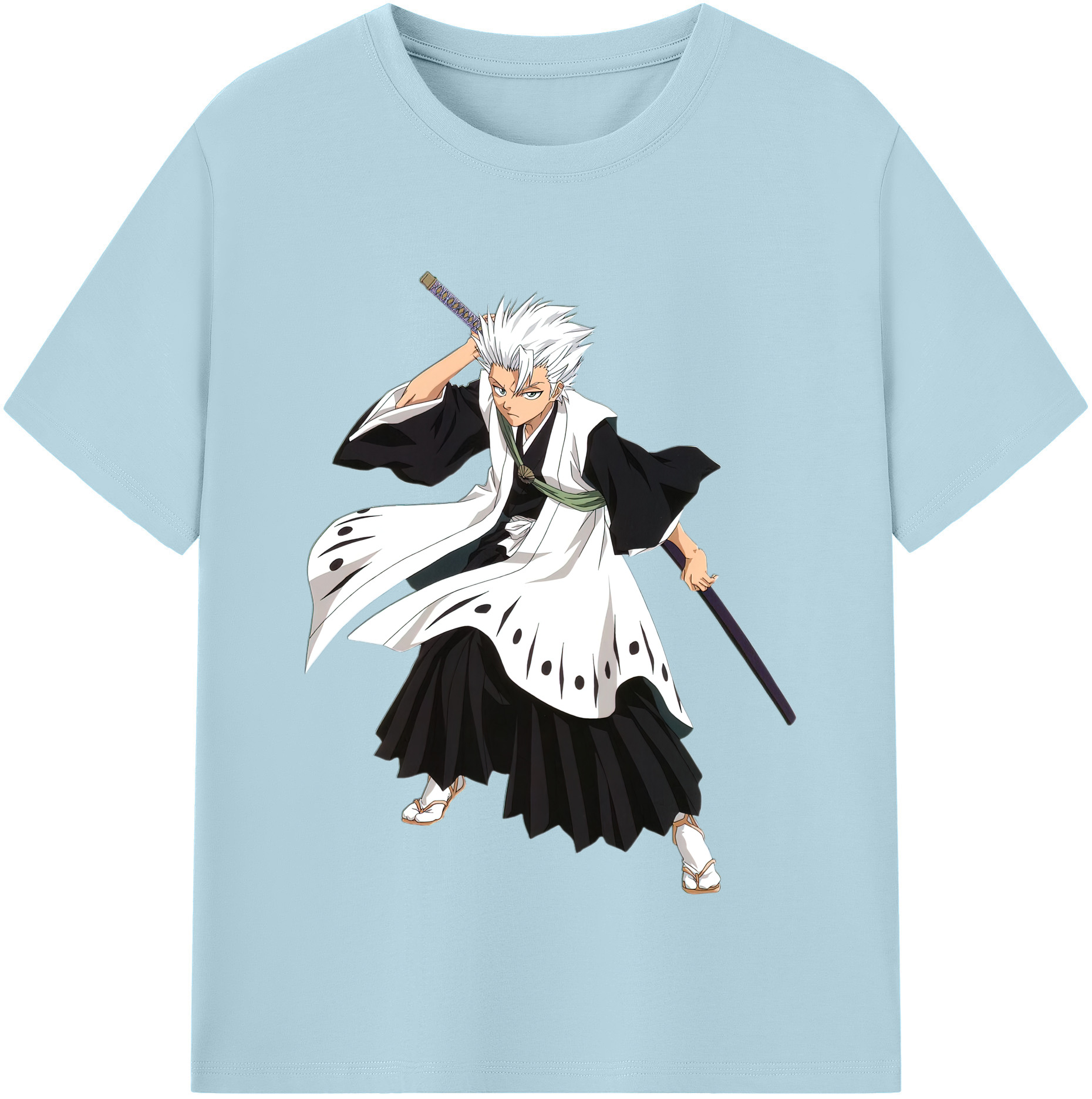 （画像用） ブリーチ 日番谷冬獅郎（ひつがや とうしろう） BLEACH Hitsugaya Toushirou 綿100％半袖Tシャツ（フロントプリント）